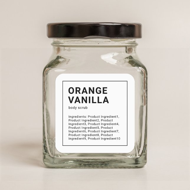 Modern Minimalist Black Border Ingredients Label (Creator Uploaded)