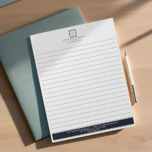 Modern Minimalist Black Border Logo Business Notepad