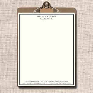 Modern Minimalist Black Border Luxury Boutique Custom Letterhead