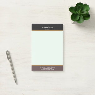 Modern Minimalist Black Brown Stripes Post-it Notes