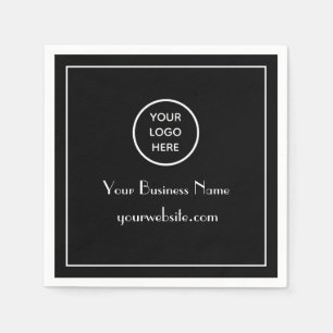 Modern Minimalist Black Business logo Modern Napkin