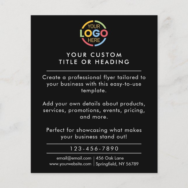 Modern Minimalist Black Business Logo Promotional Flyer (Front)