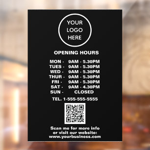 Modern Minimalist Black Business Logo QR Code 