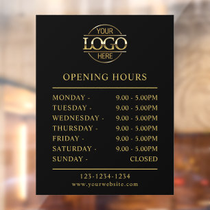 Modern Minimalist Black   Business Opening Hours