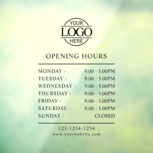 Modern Minimalist Black Business Opening Hours