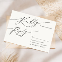 Modern Minimalist Black Calligraphy Script Wedding