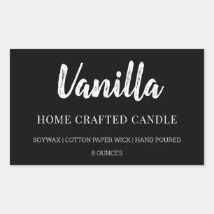 Modern Minimalist Black Candle Label