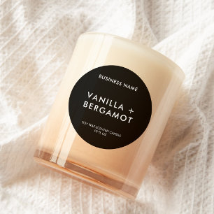 Modern Minimalist Black Candle Label