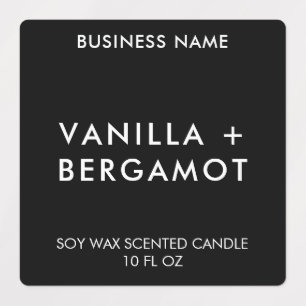 Modern Minimalist Black Candle Label