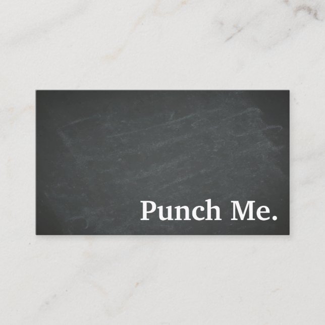 Modern Minimalist Black Chalkboard Loyalty Card (Front)