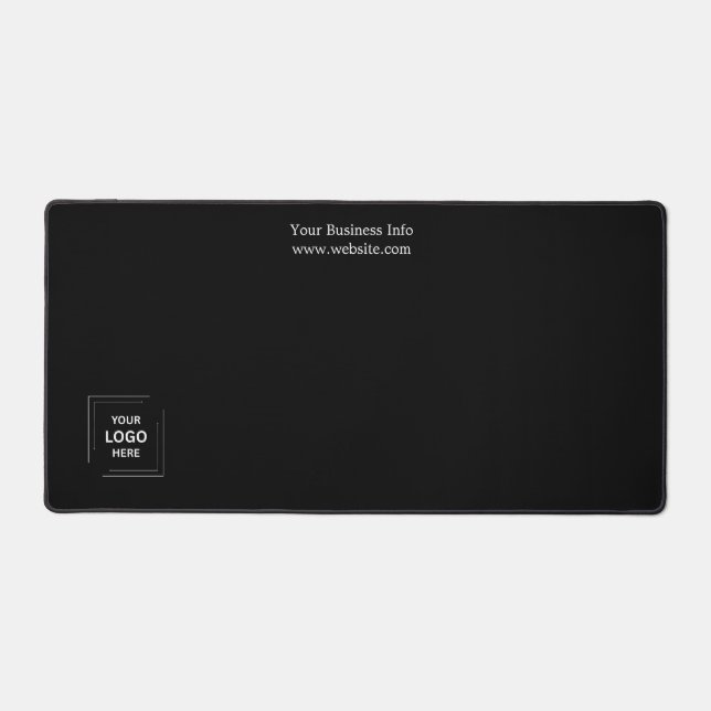 Modern Minimalist Black Custom Business Logo  Desk Mat (Front)