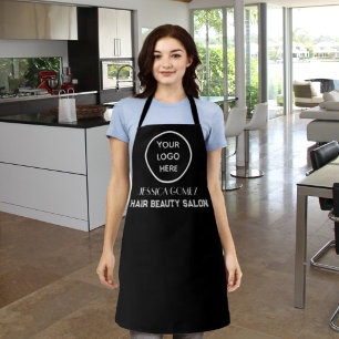 Modern Minimalist Black Custom logo Modern Apron