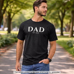Modern Minimalist Black Dad Established T-Shirt