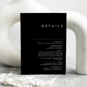 Modern Minimalist Black Details Enclosure Card