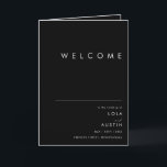 Modern Minimalist | Black Folded Wedding Program<br><div class="desc">This modern minimalist | black folded wedding program is perfect for your classy boho wedding. Its simple, unique abstract design accompanied by a contemporary minimal script and a black and white colour palette gives this product a feel of elegant formal luxury while staying simplistic, chic bohemian. Keep it as is,...</div>