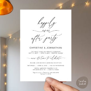 Modern Minimalist, Black font, Wedding Elopement Invitation
