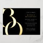 Modern Minimalist Black Gold 30th Birthday Party