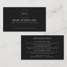 Modern Minimalist Black Gold Hair Aftercare