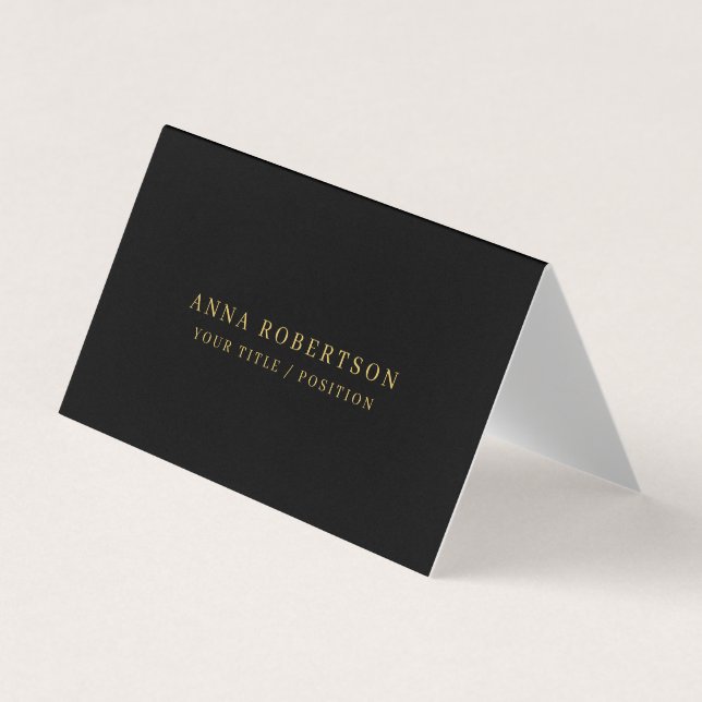 Modern Minimalist Black Gold Professional Trendy Business Card (Front)