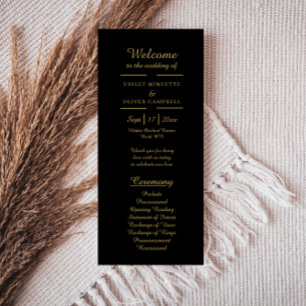 Modern Minimalist   Black Gold Wedding Flat Program