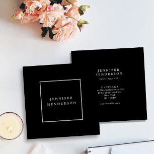 Modern minimalist black gray professional square business card