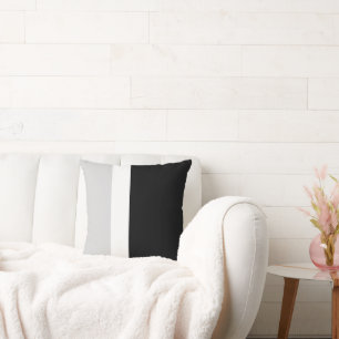 Modern Minimalist Black, Grey, And White Stripes   Cushion