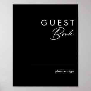Modern Minimalist Black Guest Book Sign