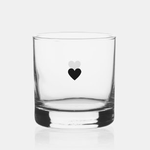 Modern Minimalist Black Heart Simple Custom Whiskey Glass