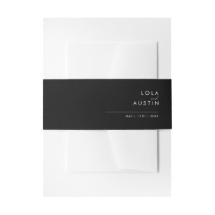 Modern Minimalist   Black Invitation Belly Band