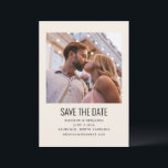 Modern Minimalist Black Ivory Photo Wedding Save The Date<br><div class="desc">Modern Minimalist Black Ivory Photo Wedding Save the Date</div>