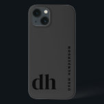 Modern Minimalist Black Monogram  iPhone 13 Case<br><div class="desc">The "Modern Minimalist Black Monogram Case-Mate iPhone Case" is a prime example of personalised iPhone cases that cater to a sophisticated style. These custom iPhone cases are not only trendy iPhone cases for men but also stylish iPhone cases for men, making them perfect iPhone cases for men who appreciate elegance....</div>