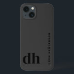 Modern Minimalist Black Monogram  iPhone 13 Case<br><div class="desc">The "Modern Minimalist Black Monogram Case-Mate iPhone Case" is a prime example of personalised iPhone cases that cater to a sophisticated style. These custom iPhone cases are not only trendy iPhone cases for men but also stylish iPhone cases for men, making them perfect iPhone cases for men who appreciate elegance....</div>