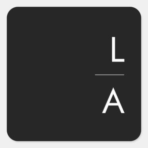 Modern Minimalist   Black Monogram Envelope Seals