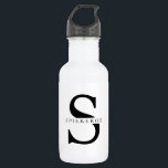 Modern Minimalist Black Personalised Name 532 Ml Water Bottle<br><div class="desc">Modern Minimalist Black Personalised Name</div>