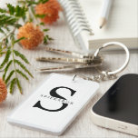 Modern Minimalist Black Personalised Name Key Ring<br><div class="desc">Modern Minimalist Black Personalised Name</div>