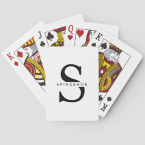Modern Minimalist Black Personalised Name Playing Cards