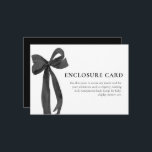 Modern Minimalist Black Pink Bow Enclosure Card<br><div class="desc">🎀 Add a touch of modern elegance to your event with this Black & Pink Bow Enclosure Card. Designed with a clean, minimalist layout and a chic coquette-inspired bow, this card is perfect for including extra details like registry info, dress code, or special notes. 🖤💗 A stylish and versatile addition...</div>
