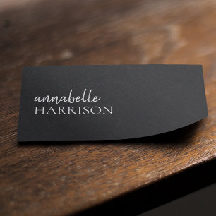 Modern Minimalist Black Professional Script Business Card