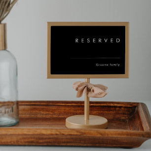 Modern Minimalist Black Reserved Sign