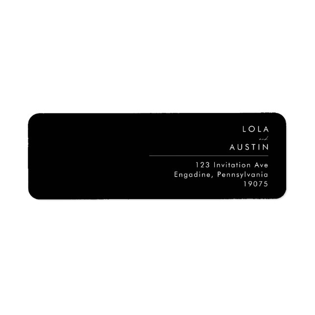 Modern Minimalist | Black Return Address Label (Front)