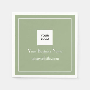 Modern Minimalist Black Sage Business logo Modern Napkin