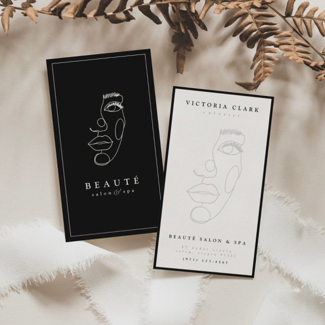 Modern Minimalist Black Salon & Spa Business Card (Creator Uploaded)