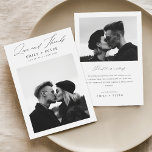 Modern Minimalist Black Script Photo Wedding Thank You Card<br><div class="desc">Express your gratitude with our Modern Minimalist Black Script Photo Wedding Thank You Card. Featuring 2 black and white couple photo and modern handwritten calligraphy,  these photo wedding thank you cards are perfect for any wedding theme.</div>