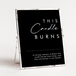 Modern Minimalist   Black This Candle Burns Poster