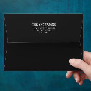 Modern  Minimalist Black Typewriter Christmas Envelope