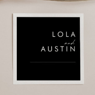 Modern Minimalist   Black Wedding Napkins