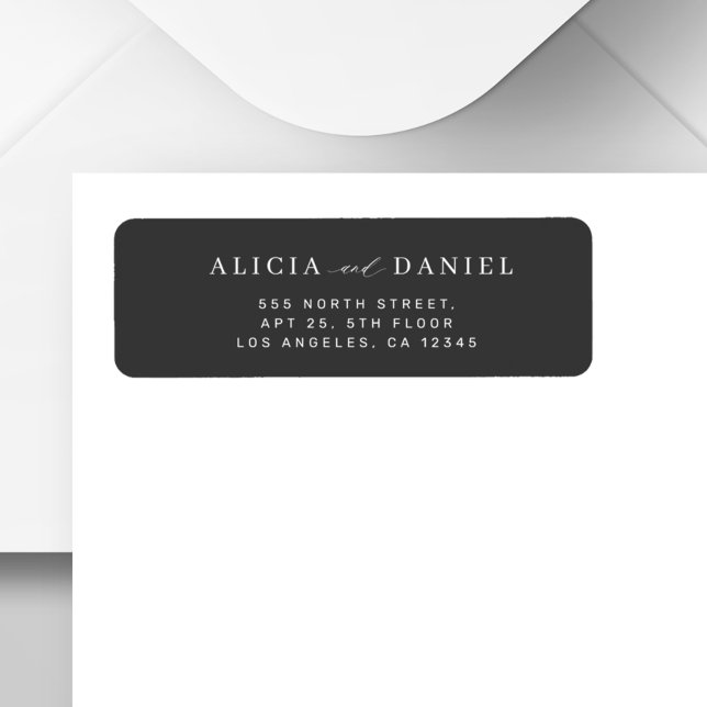 Modern minimalist black wedding return address label (Creator Uploaded)