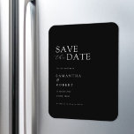 Modern Minimalist Black Wedding Save the Date Magnet<br><div class="desc">Modern wedding save the date magnet featuring minimalist typography in black and white colour.</div>