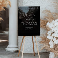 Modern Minimalist Black Wedding Welcome