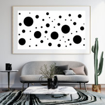 Modern Minimalist Black White Abstract Circle